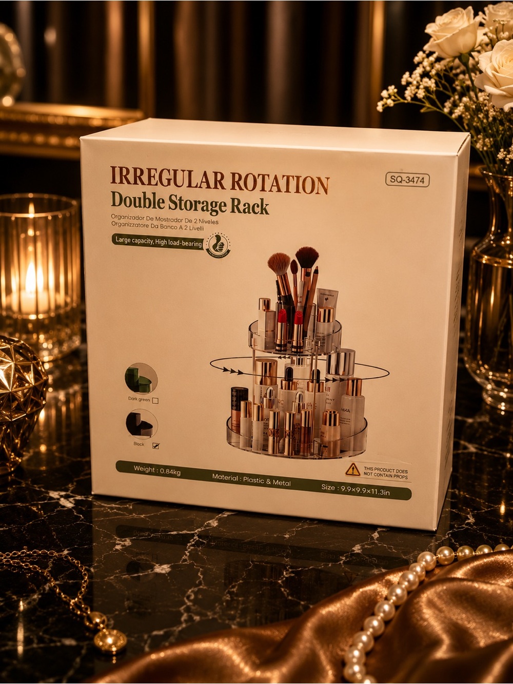 Luxury Double Storage Rack - Clear Makeup Organizer